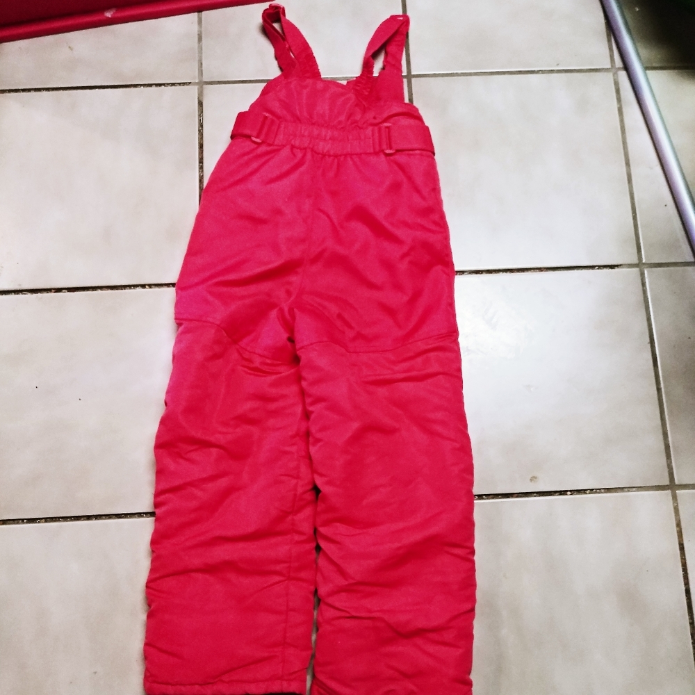 Girls Size 5 Pink Snow Bibs